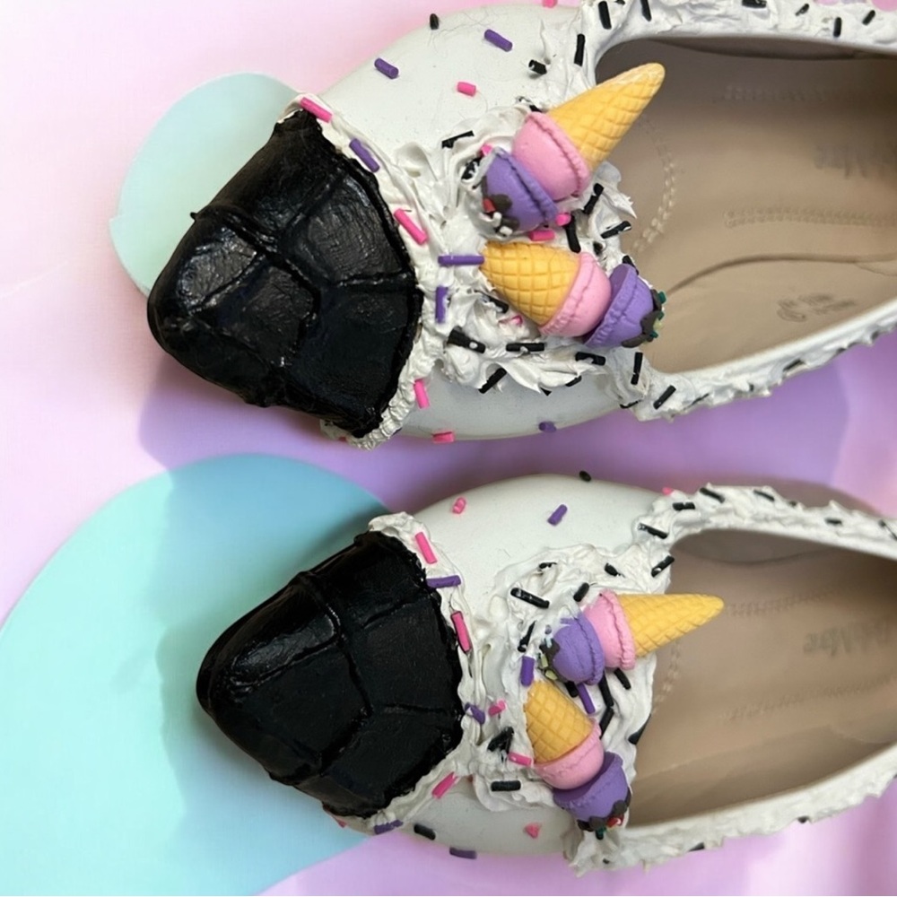 🍦Handmade Waffle Cone Ice Cream Shoes With Sprinkles! 
Pointy toe, Size 8 - Picture 13 of 13